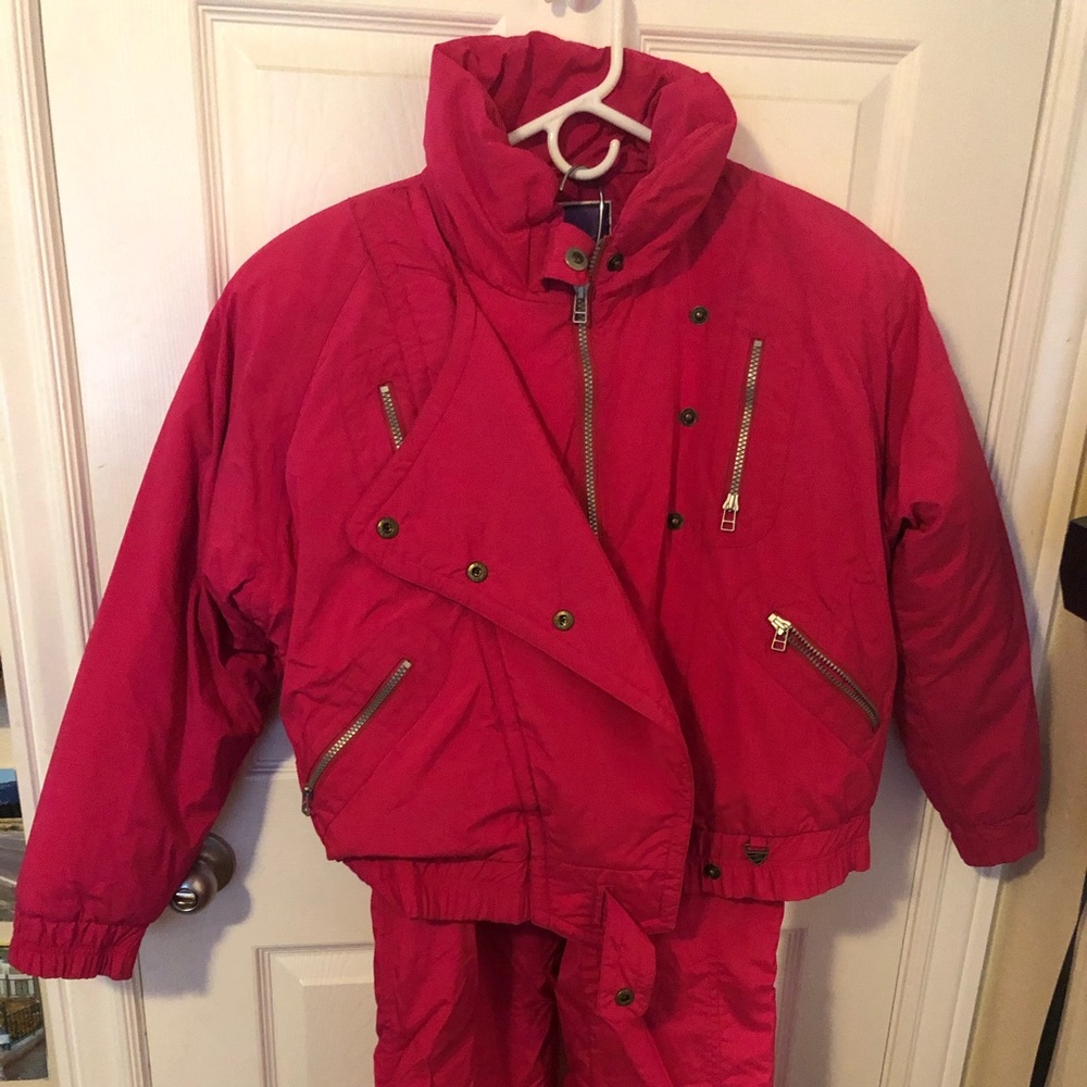 hot pink snowsuit